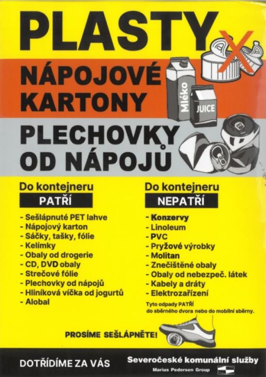 Třídění odpadů - plasty a plechovky